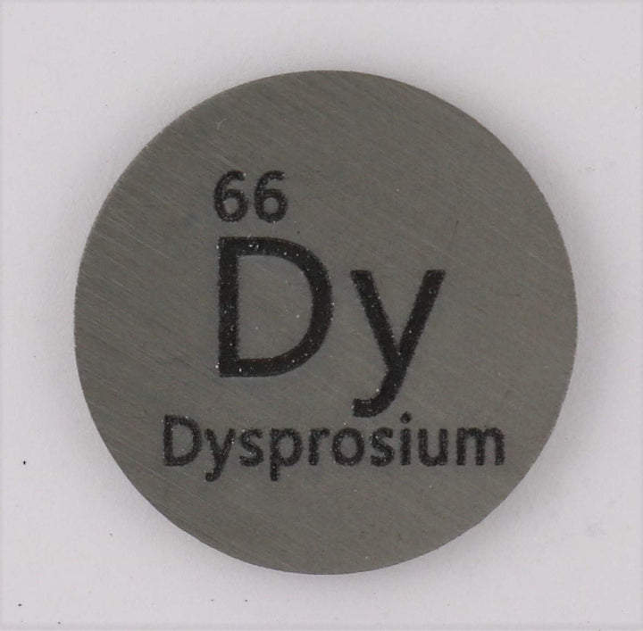Dysprosium (Dy) 24.26mm Metal Disc with Acrylic Case for Collection or Experiments