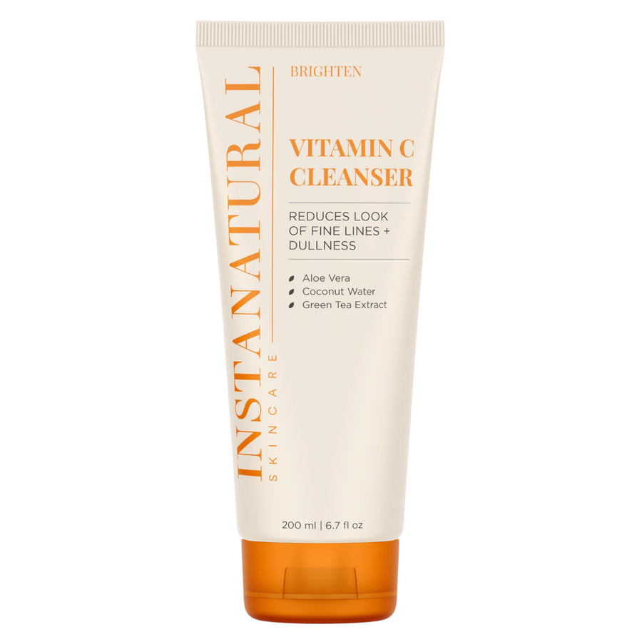 Vitamin C Cleanser Face Wash, Brightens and Reduces Signs of Aging, Fine Lines and Uneven Texture, with Coconut Water and Aloe Vera, 6.7 FL Oz