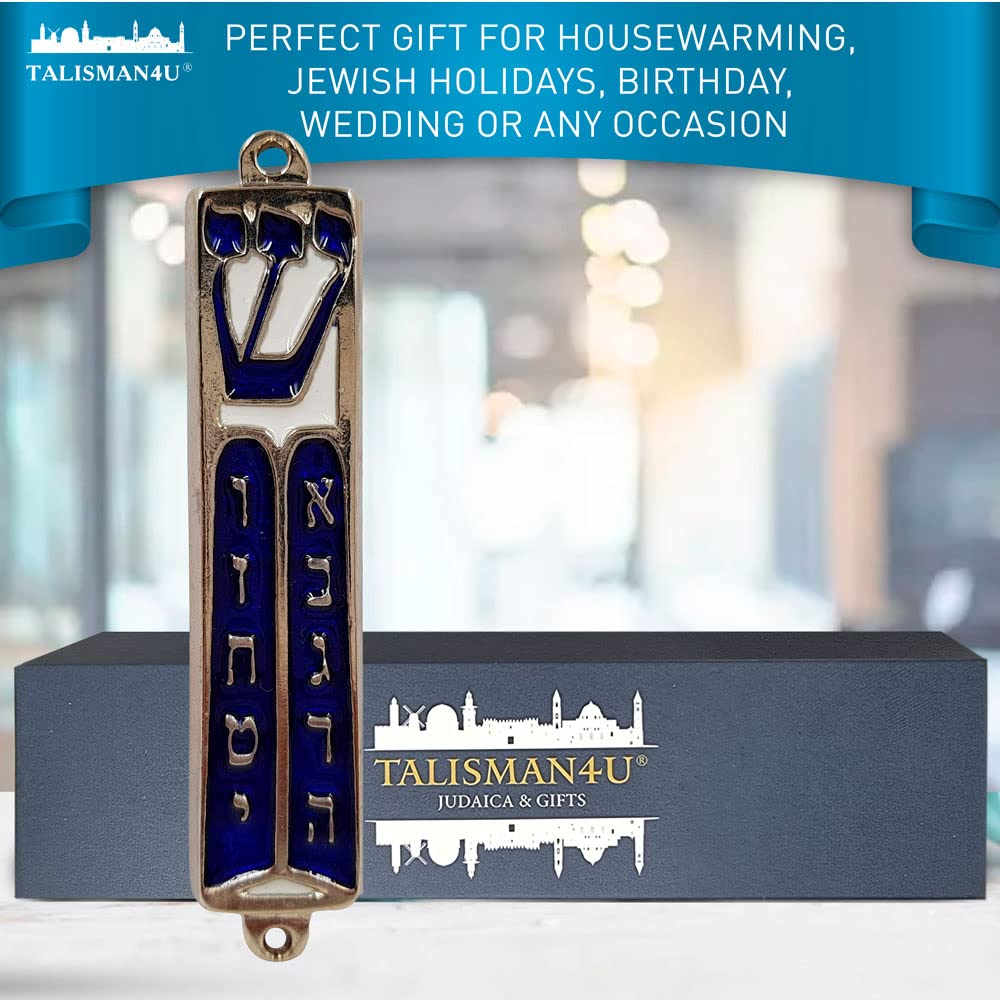 TALISMAN4U Ten Commandments Mezuzah with Scroll Silver 