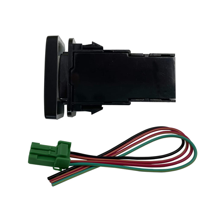 Blue Led Rear Lights Push Button Switch for Toyota Sequoia Highlander Landcruiser Tacoma 4Runner Highlander 3Amp 12V Illuminated ON-Off SPST Button Switch with Wiring Connector