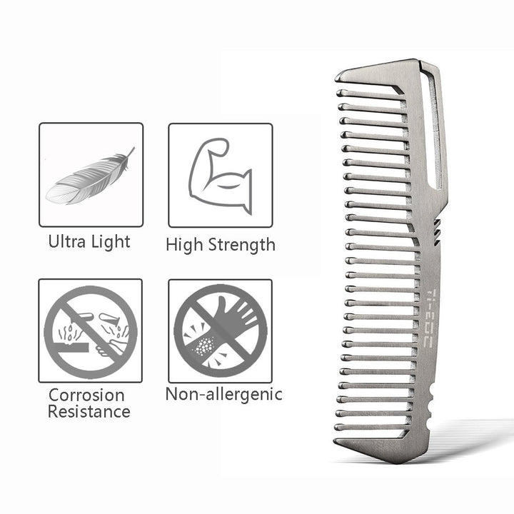 Ti Edc Handmade Titanium Premium Eco Friendly Durable Pocket Hair Comb