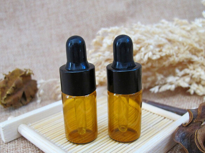 3ml 10pcs Amber Glass Essential Oil Bottles and Eyed Dr