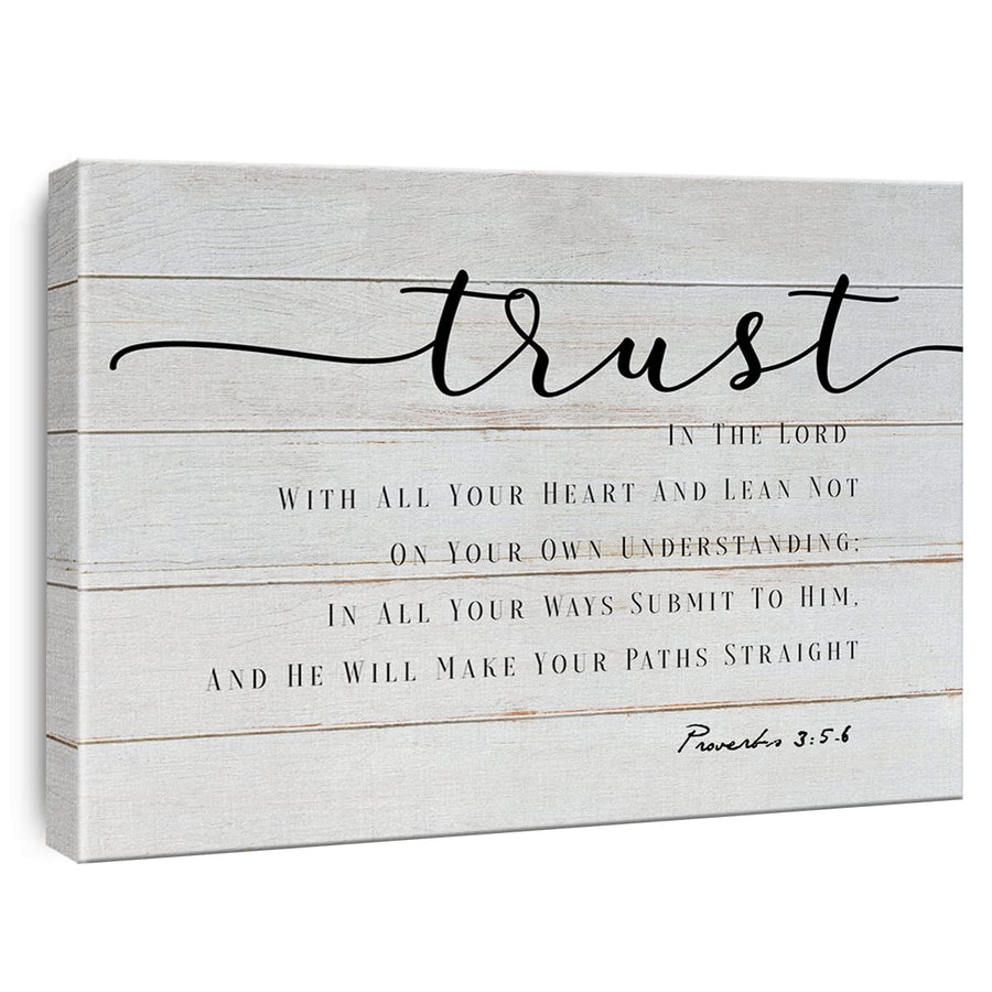 Rustic Bible Verses Canvas Wall Art Trust in the Lord w