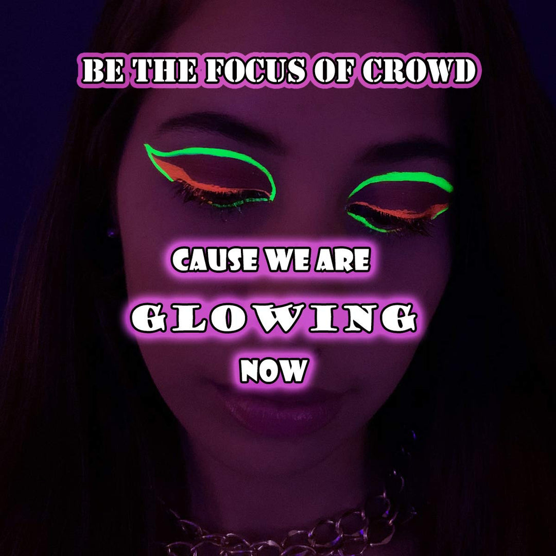 UV Glow Fluorescent Split Cakes Neon Rainbow Water Actived Liners Face Paints Body Painting Makeup 50g for Halloween