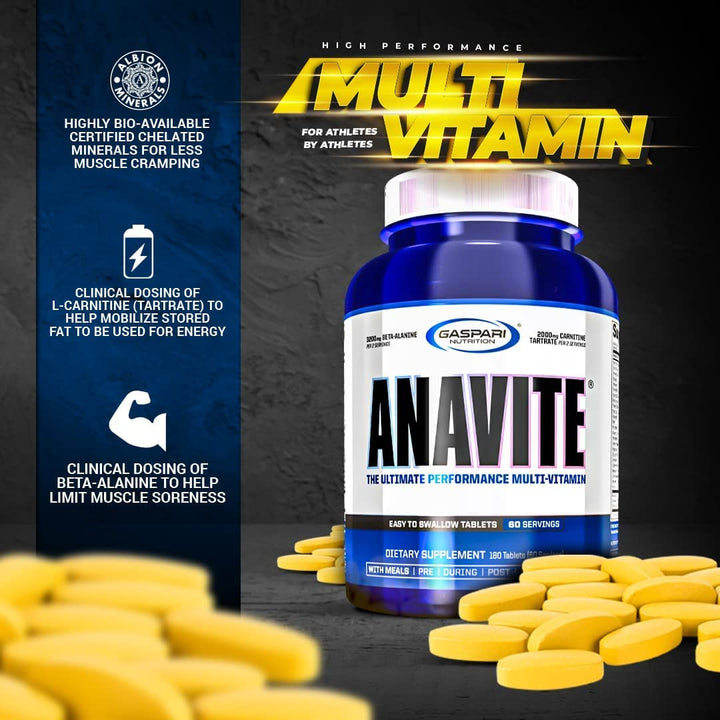 Anavite, Full Spectrum Multi-Vitamin Packs, Anavite Multivitamins, CLA, Omega 3s, Proven Gut, and Proven Liver Detox, All in 1 (30 Servings, 5 in 1 Multivitamin Pack)