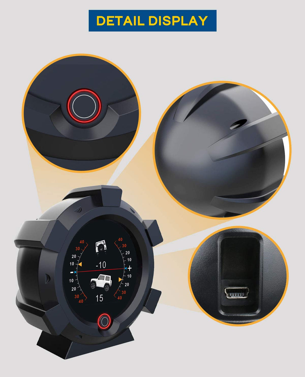 ourantools X95 GPS Speed Slope Meter, Digital Inclinometer Level & Angle Gauge, Head Up Display Speedometer, Bevel Tilt Gauges with Multifunctional Function for All DC5-28V Cars