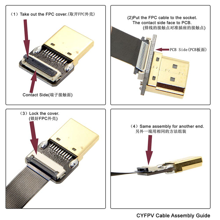 NFHK CYFPV Up Angled 90 Degree HDMI Male to Female FPC 