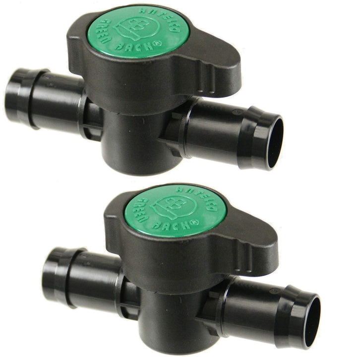 2-Pack In-Line Barbed Ball Valve for 3/4 Inch Tubing - Regulate and Shut-Off/On Water Flow