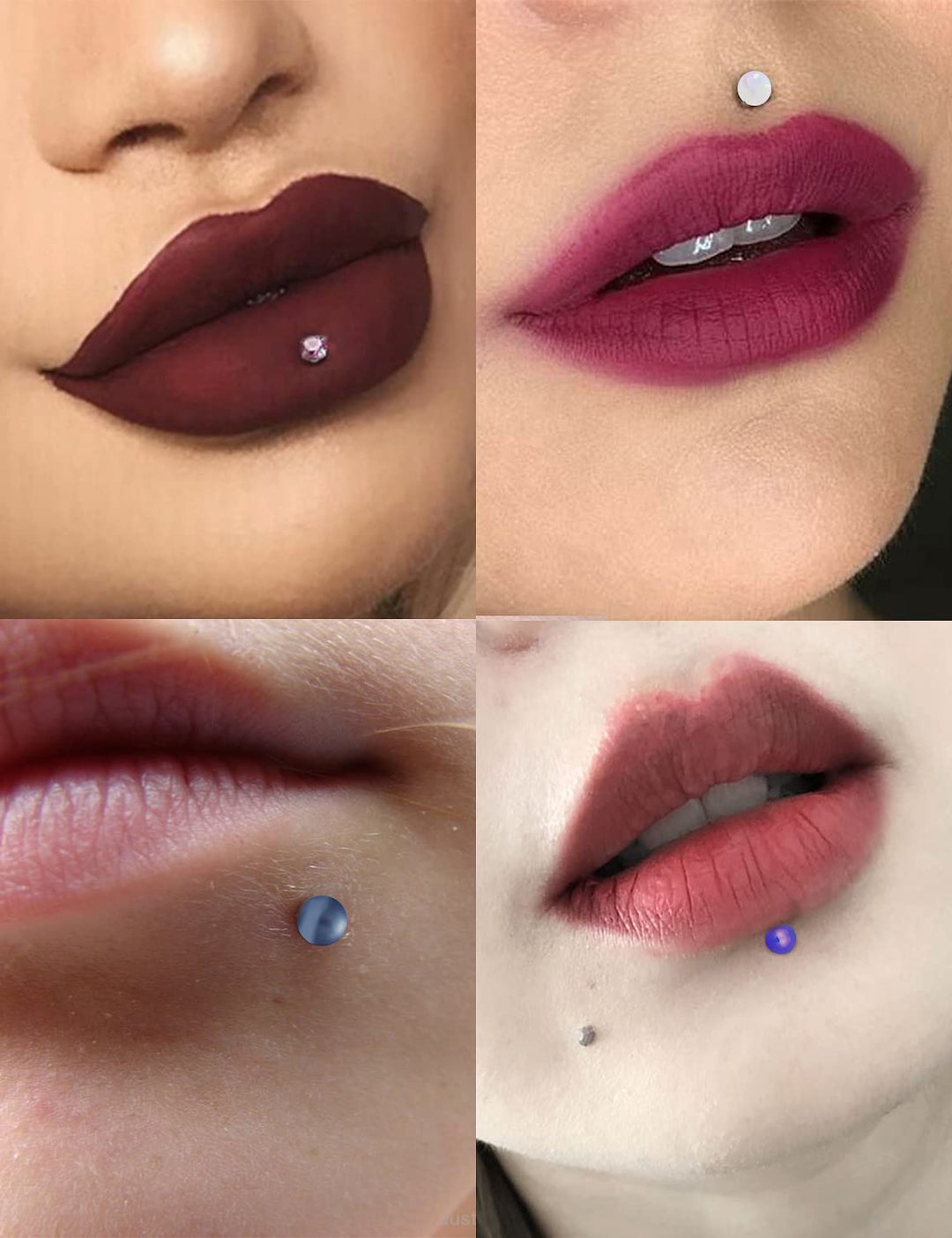16G Lip Rings Stainless Steel Labret Monroe Lip Rings Nail Cartilage Tragus Helix Earrings Studs Ring Medusa Piercing Jewelry for Women Men 8mm