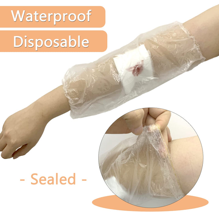 PICC Line Shower Cast Cover, Disposable Waterproof Elbow Bandage Wound Protect Sleeve, 20 Pcs, Fits Circumference: 17 - 22, 12 Long