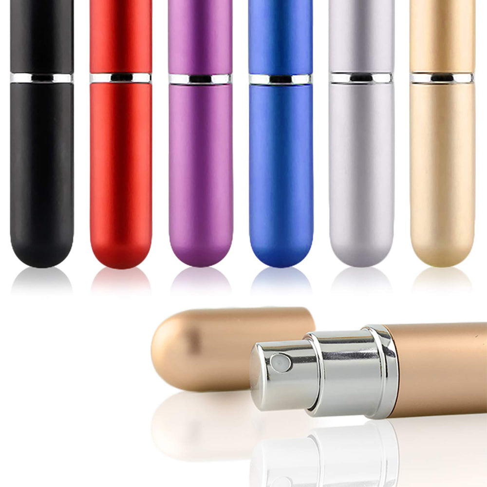 6 Pack Perfume Bottle Mini Refillable Perfume Atomizer Bottle,Empty Spray Bottle in 5 ml Compatible with 2 Pieces Perfume Dispenser Pump and 2 Funnel Filler for Travel Purse (colorful 1)
