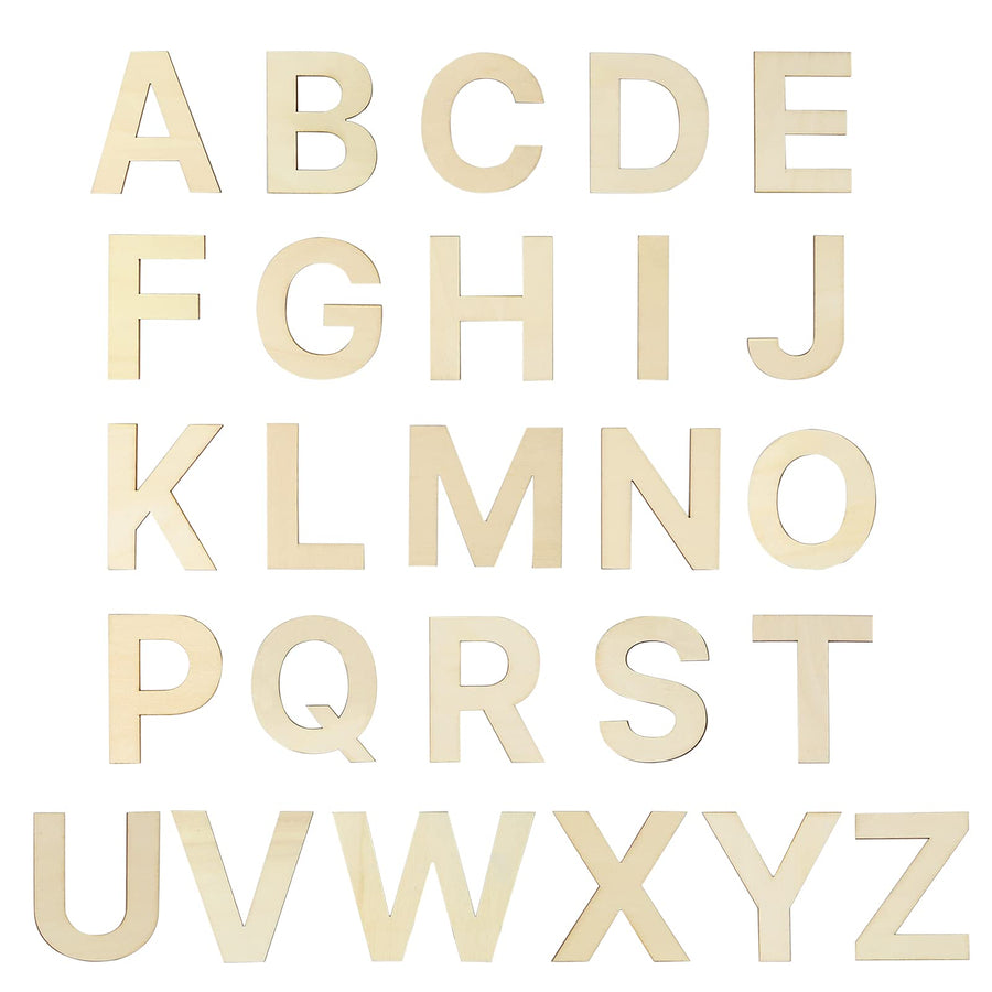 78 PCS 3 Wooden Craft Letters,Natural Blank Unfinished Wooden Alphabet Letters for DIY Painting,Letter Board,Home Wall Decoration