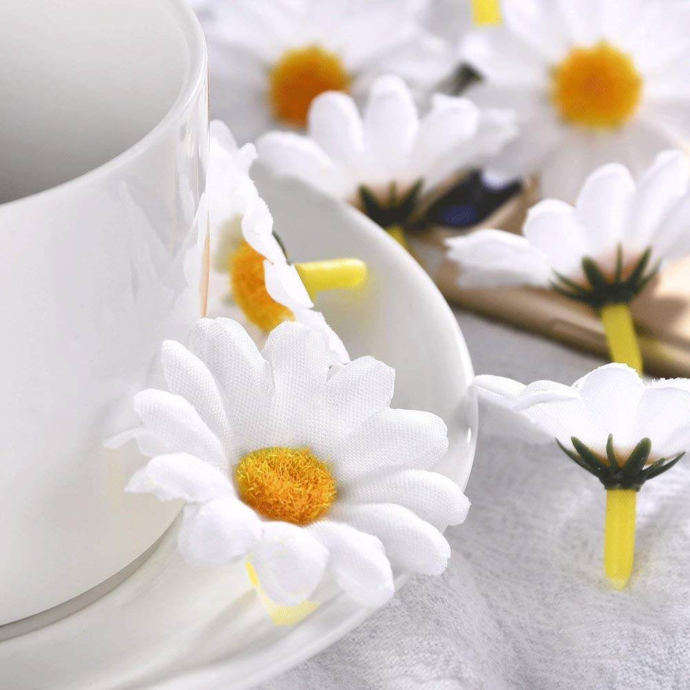 JOHOUSE 200PCS Silk Daisys, Artificial Gerber Chrysanth