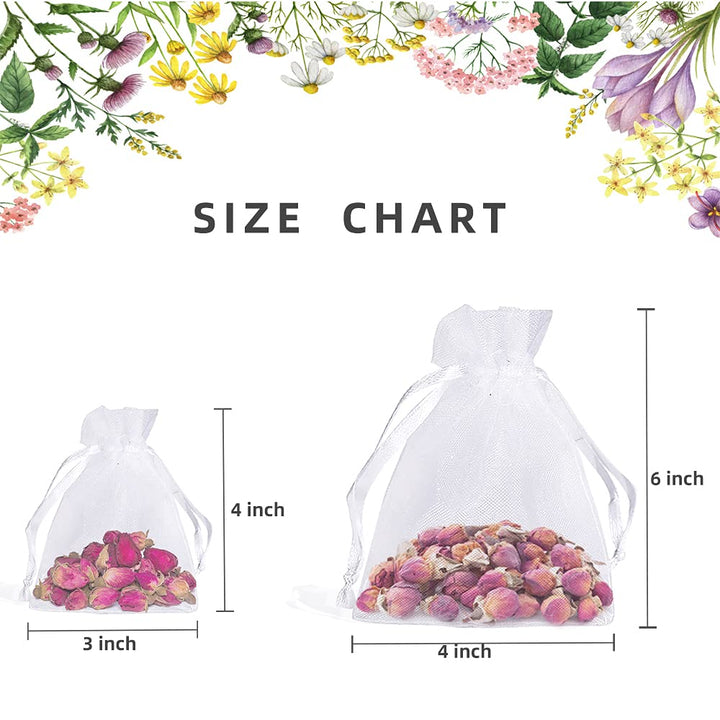 Organza Bags 3x4 inch White Color 100pcs Jewelry Pouche