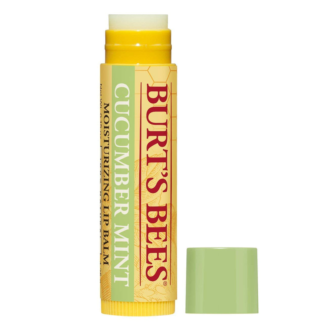 Burt&#39;s Bees 100% Natural Moisturizing Lip Balm, Cucumber Mint with Beeswax - 4 Tubes