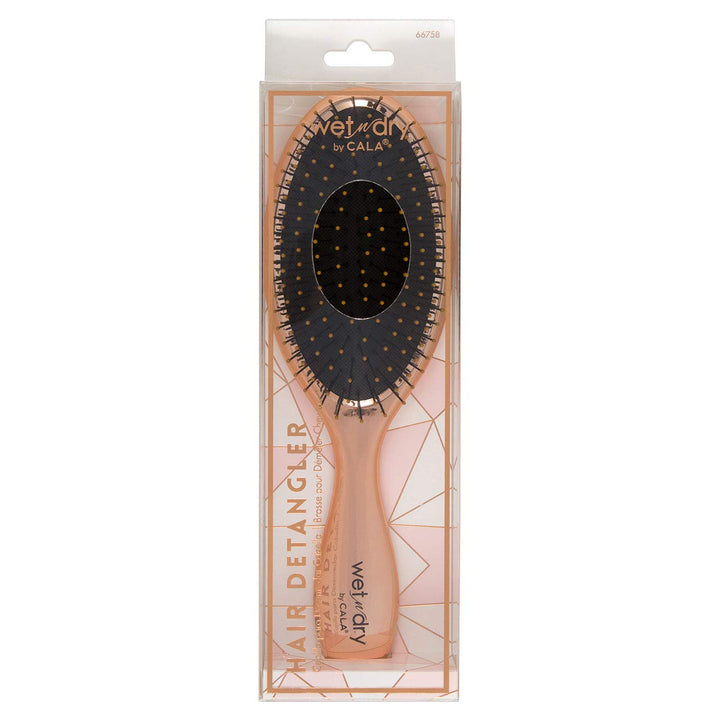 Wet-n-dry metallic rose gold hair brush