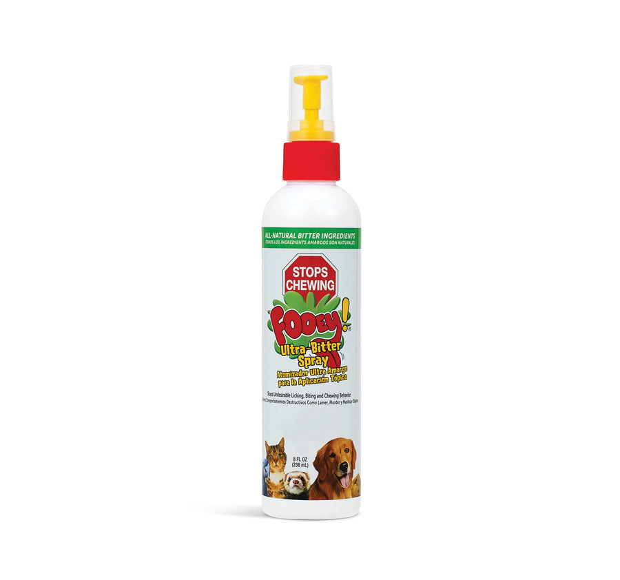 ! Ultra Bitter No Chew Spray for Dogs, Cats, Horses, Rabbits, Ferrets, Birds - Anti-Chew Bitter Spray for Dogs Stop Chewing Furniture - Dog Deterrent Spray Training Aid Safe for Pets - 8 fl oz