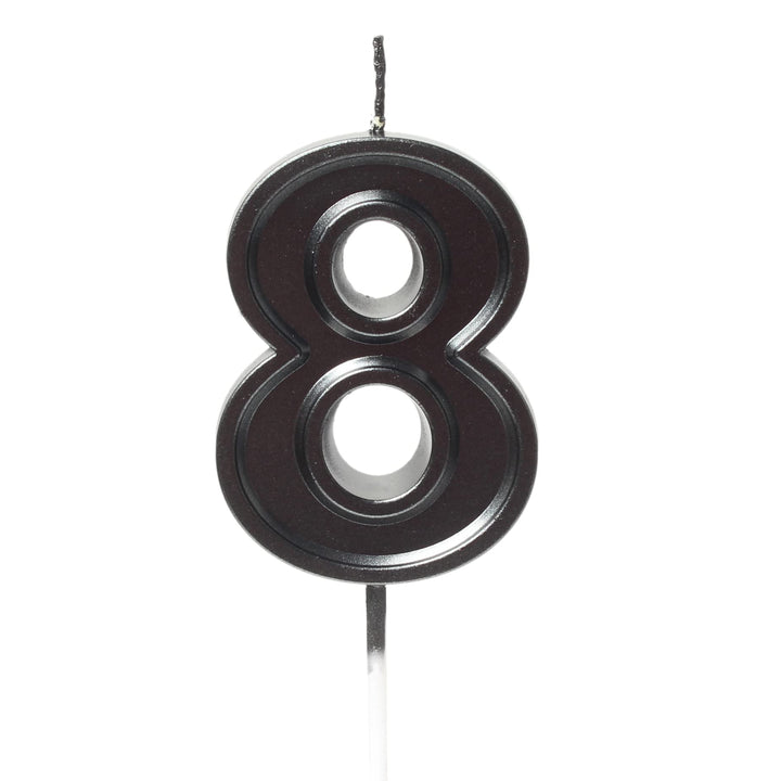 2.75 Inches Large Black Birthday Number Candles Cake Topper Kids Adults for Wedding Party Cake Decoration Supplies (8)