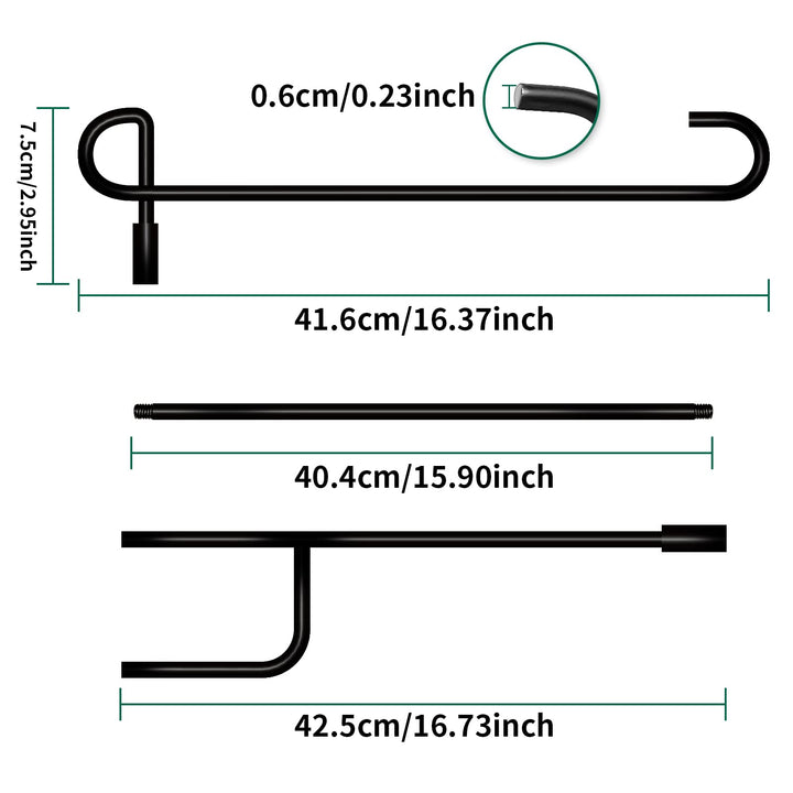 Garden Flag Stand, Premium Yard Flag Pole Holder (35.4&#39;&#39;×16.4&#39;&#39;) Metal Powder-Coated Weather-Proof Paint With One Tiger Clip And Two Spring Stoppers Without Flag, Black