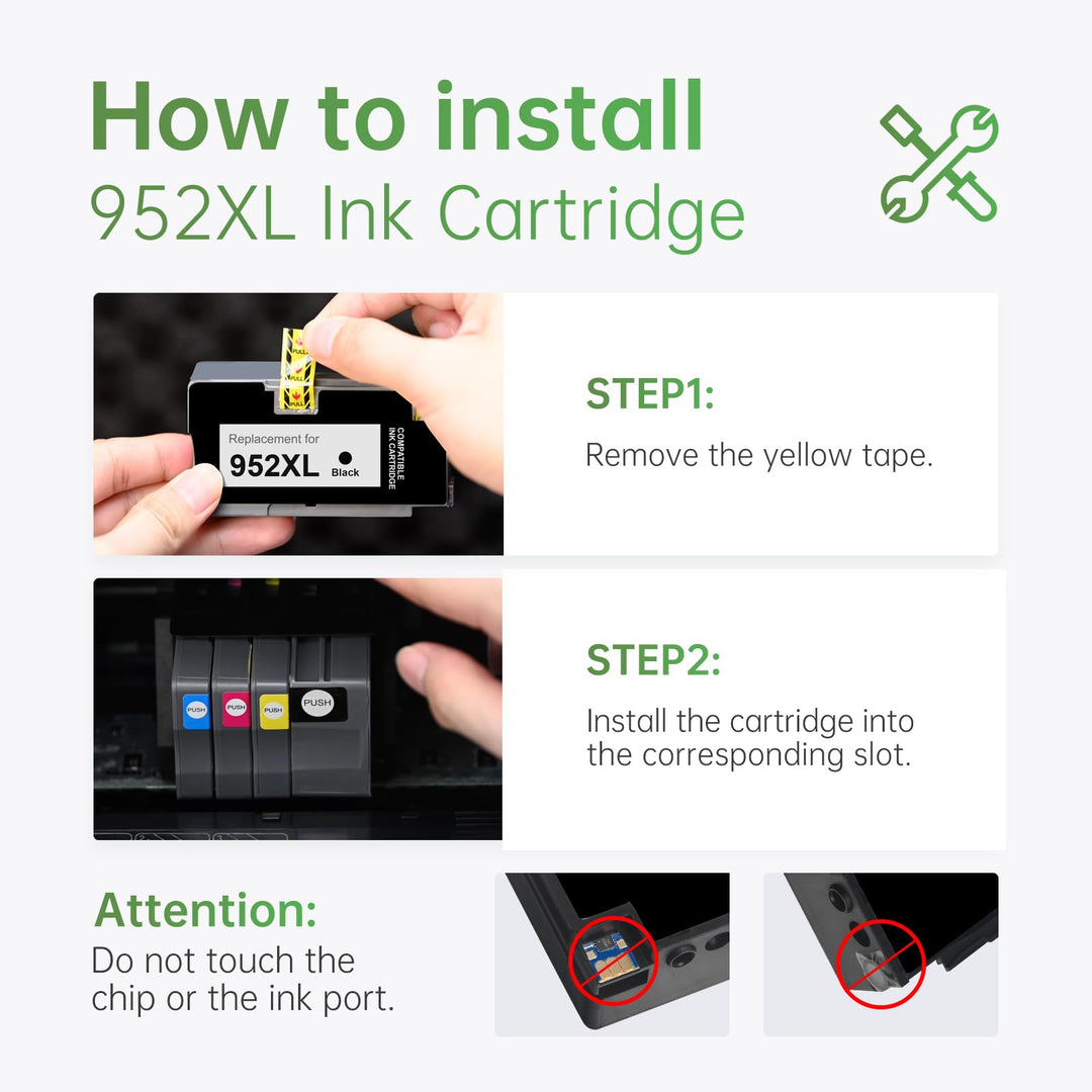 LEMERO Compatible 952XL Ink Cartridge Combo Pack Replac