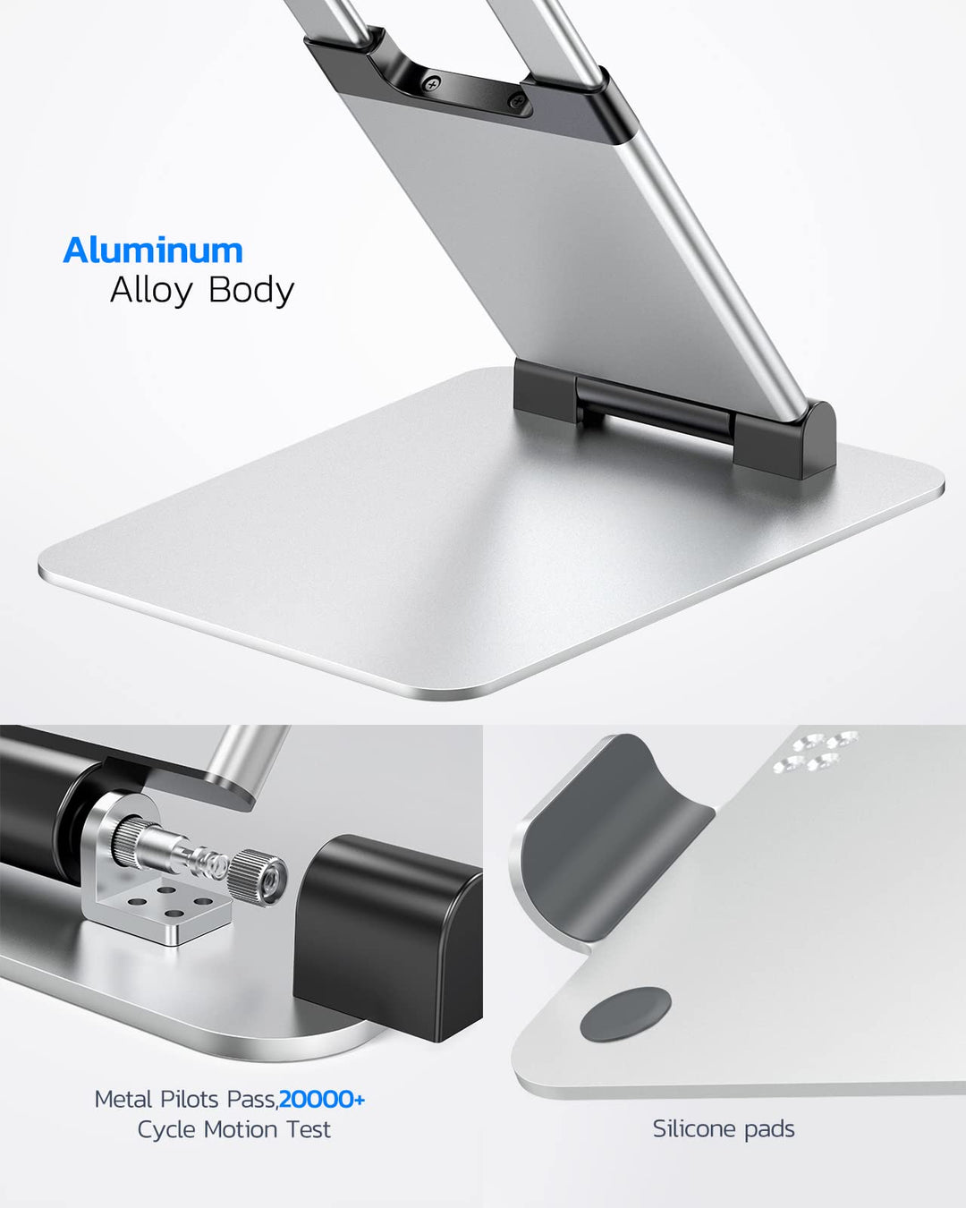 Nulaxy Laptop Stand, Ergonomic Sit to Stand Laptop Holder Convertor, Adjustable Height from 2.1 to 13.8, Supports up to 22lbs, Compatible with MacBook, All Laptops Tablets 11-17 - Silver