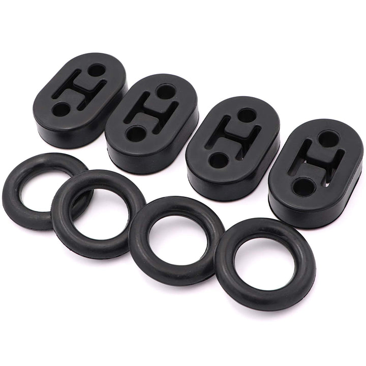 (lot of 8)4pcs Car Universal 2 Hole Rubber Exhaust Hanger Bushing Muffler Insulators Shock Absorbent Mount Bracket with 4pcs Universal Exhaust Hanger Muffler Insulator O Ring Rubber Exhaust Bracket