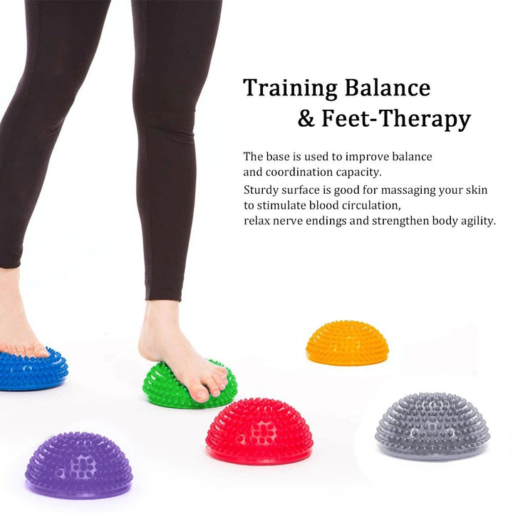 2Pcs/Lot Balance Pods, Ball Massage Foot Sports Balance Hedgehog Half Ball Pimples Pilates Ball for Yoga Fitness Gymnastics Exercise (Color : Silver) Foot Wakers Foot Wakers Half Balls