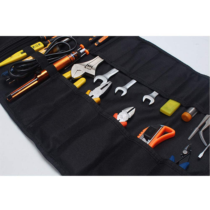 Large Wrench Roll Up Tool Roll Pouch Bag with 22 Pockets, Waterproof Canvas Wrench Roll Organizer Bag for Craftwork Handyman Electrician
