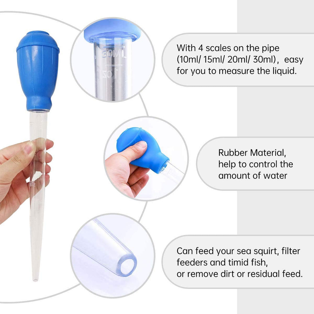 Manual Fish Tank Water Changer Aquarium Dropper, 2Pcs 30ml Aquarium Clean Pipette Dropper, Fish Tank Cleaning Waste Remover, Aquarium Gravel Cleaning Straw