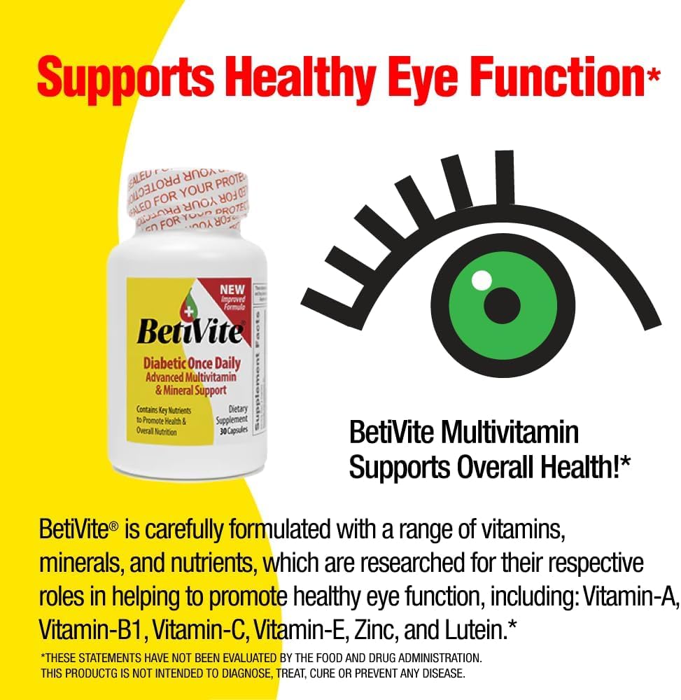 Multi Vitamins Support Healthy Nerve Function & Eye Health, Contains ALA, Lycopene and Lutein to promote overall health, 30 Day Supply