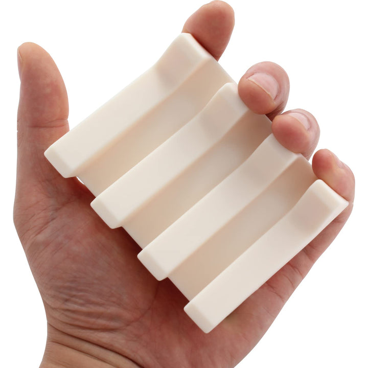 Silicone Soap Dish with Drain for Shower, Soap Saver, Self Draining Bar Soap Holder for Shower/ Bathroom/ Kitchen, Waterfall Bar Soap Holder Tray, Sponge Holder, Easy Cleaning (Beige)
