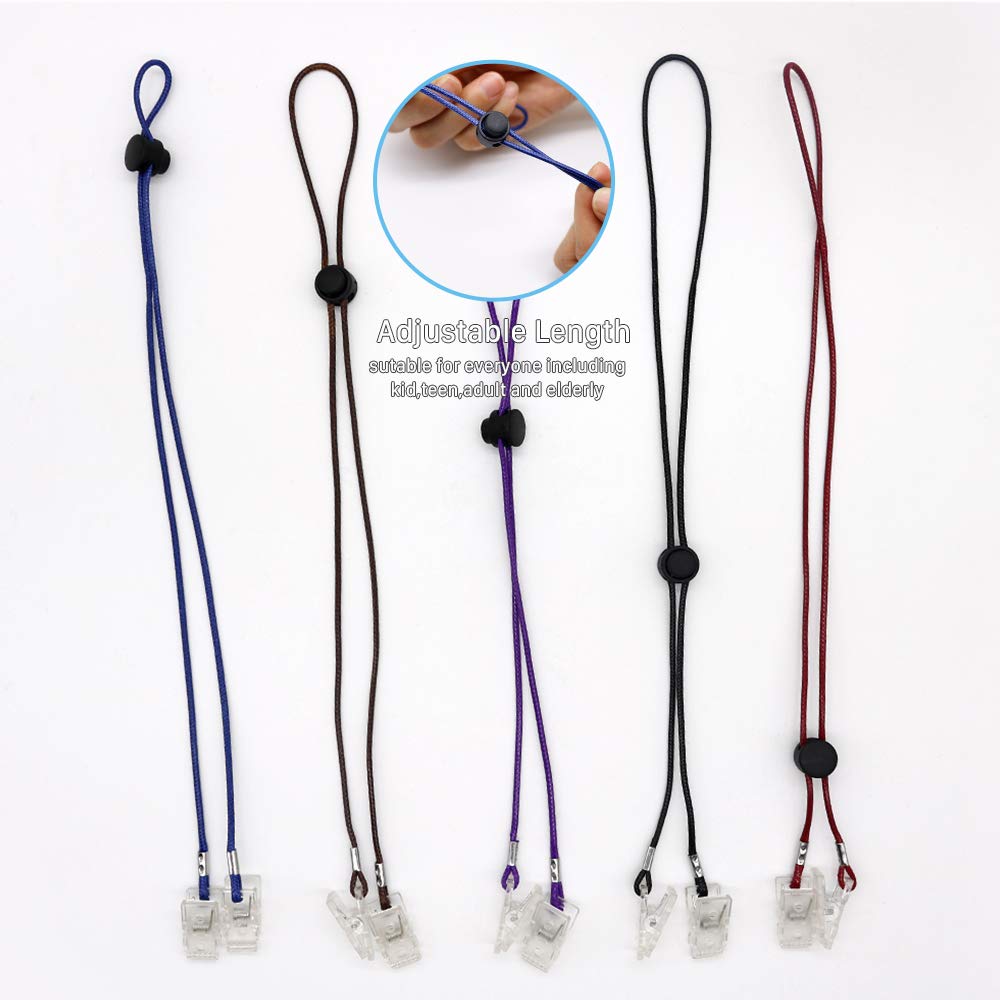 5 Pieces Adjustable Flexible Bib Holder Clips for Napkin, 5 Colors