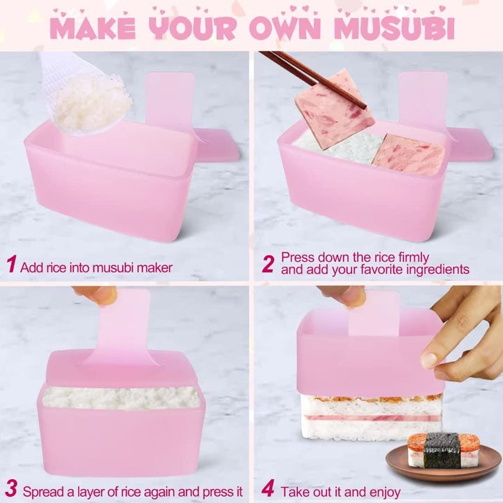 Onigiri Mold, 3 Pack Rice Mold Musubi Maker Kit, Musubi Maker Press, Classic Triangle Rice Ball Mold Maker Sushi Mold for Kid Lunch Bento, Home DIY