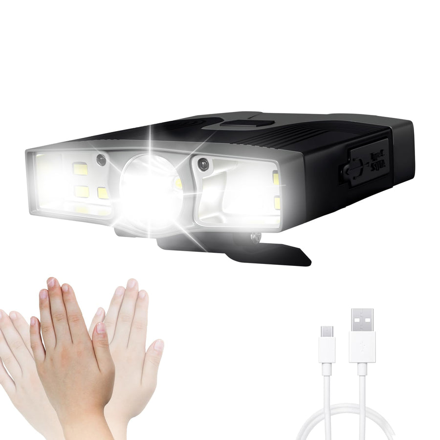 Ultra Bright Mini Hands Free Cree LED Clip on Cap Light - Rechargeable Waterproof Hat Light Flashlight Portable Headlamp for Fishing Camping Hand Work Baseball Caps