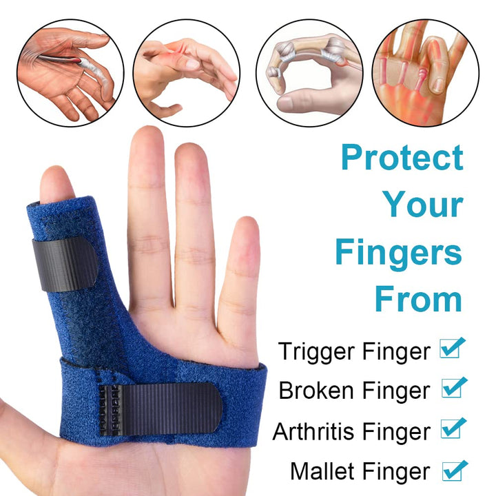 Trigger Finger Splints, Finger Brace with 2 Gel Sleeves