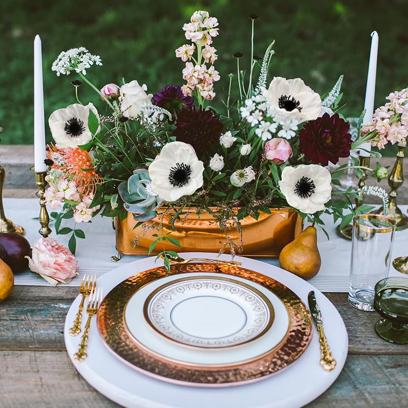 10 inch Real Touch Anemone Poppy Bouquet for Artificial Flower Decor (Pack of 7) (White)