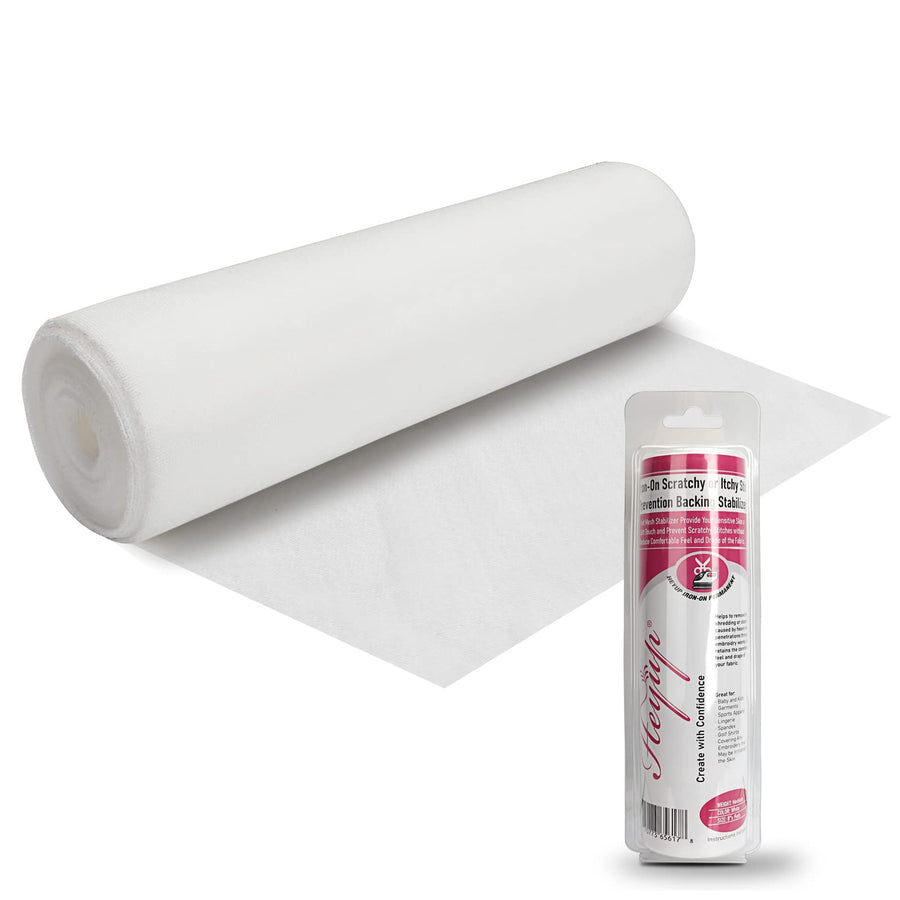 Iron-on Prevent Scratchy or Itchy Stitch Backing Stabilizers 8'' x 9yds, Cut Away Soft Touch Backing for Sensitive Skin, Babies, and Embroidery Garments