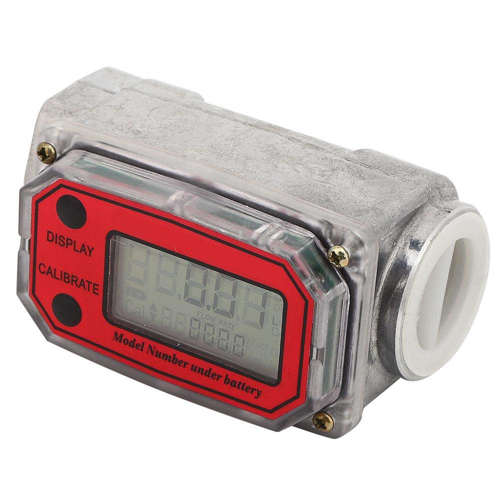 Digital Fuel Meter Turbine Flowmeter Flowmeter for Measure Kerosene Measure (Red LLW-25)
