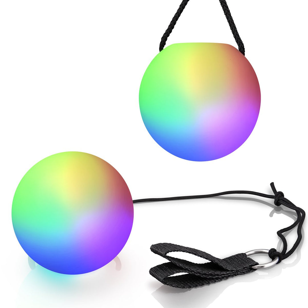 LED Poi Ball Swirling Light Rave Toy (Set of 2)