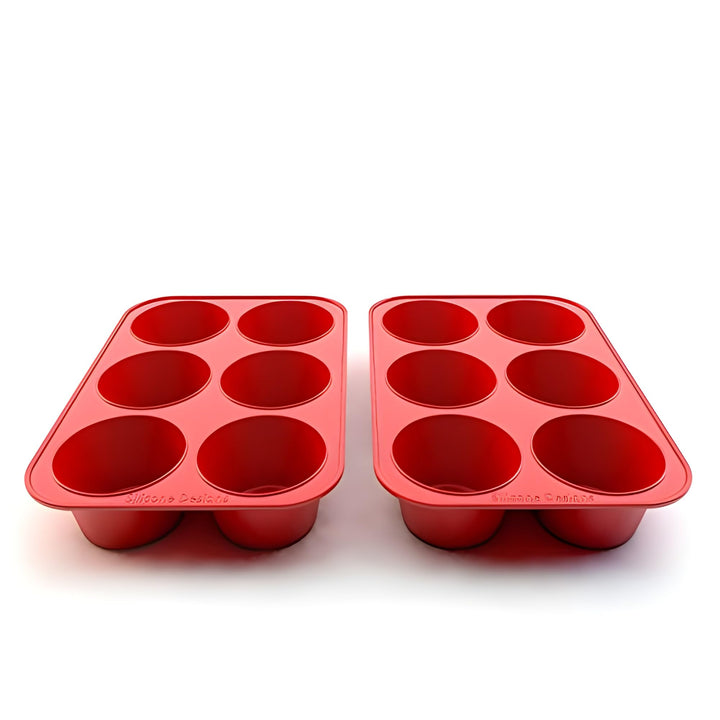 Silicone Texas Muffin Pans 6-Cups, Jumbo Muffin Pan set of 2, BPA-Free Silicone Muffin Pans for Baking,10.75L x 7.5W Silicone Muffin Pan, Non-Stick Muffin Pan and Cupcake maker