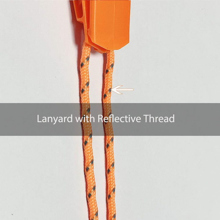 Emergency Whistle with Lanyard for Safety Boating Camping Hiking Hunting Survival Rescue Signaling (Orange-2 Pack)