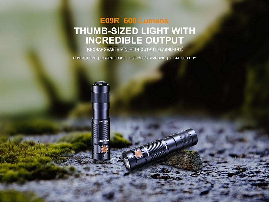 Fenix E09R EDC Flashlight, 600 Lumen USB-C Rechargeable