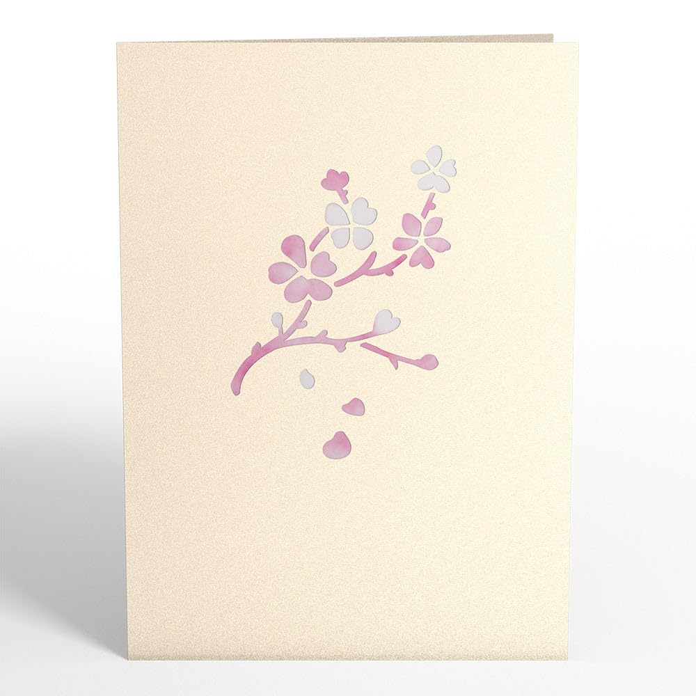 Everyday Pop-Up Card for Her and Him- 3D Thinking of You Greeting Cards for Boys, Girls, Men, Women - 5 x 7 Cherry Blossom - Blank Note Card &amp; Envelope Included