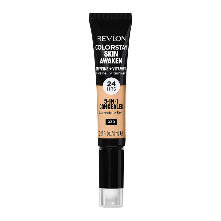 Revlon ColorStay Skin Awaken 5-in-1 Concealer, Lightweight, Creamy Longlasting Face Makeup with Caffeine &amp; Vitamin C, For Imperfections, Dark Circles &amp; Redness, 030 Light Medium, 0.27 fl oz