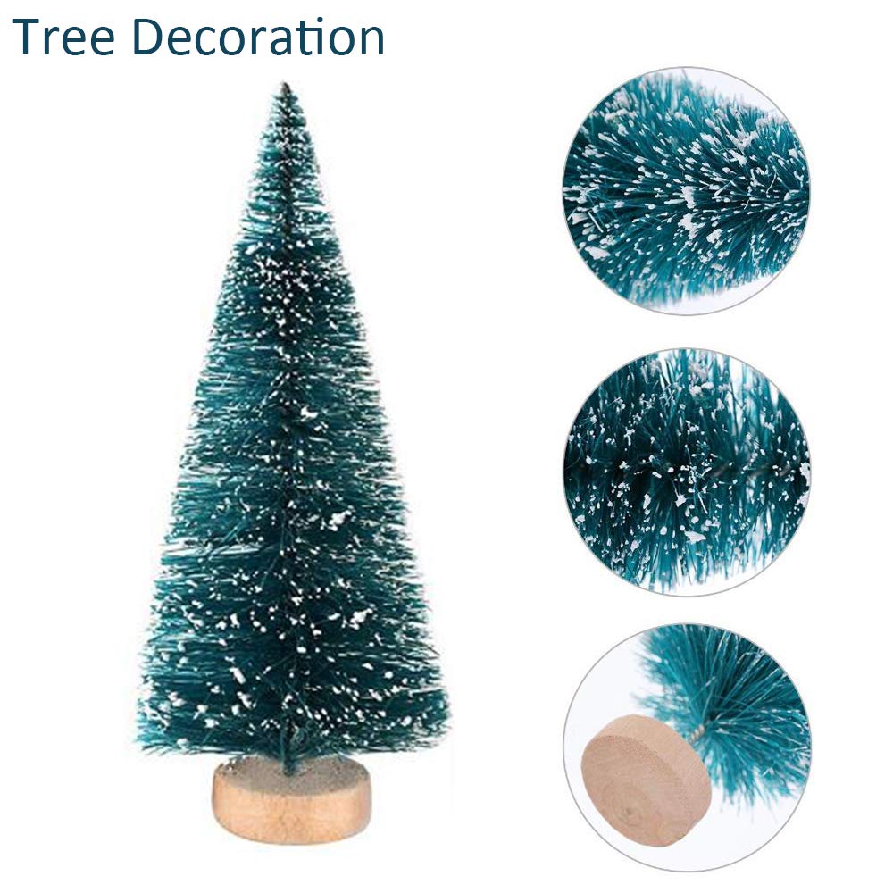 49PCS Artificial Mini Christmas Trees,Christmas Mini Table Tree,Mini Sisal Snow Frost Trees Bottle Brush Trees Mini Christmas Tree Pine Tree for DIY Room Decor Home Table Top Decoration (Blue-2)