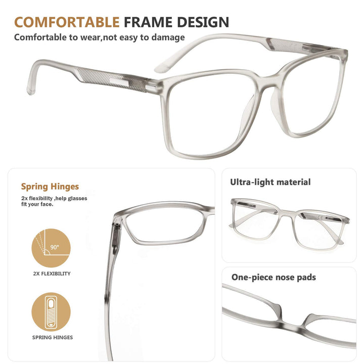 Eyekepper Large Frame Readers Spring Hinges Reading Gla