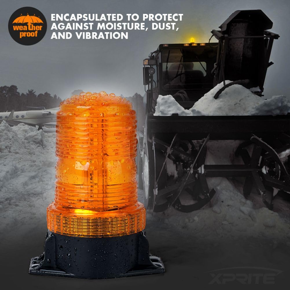 30 LED Amber Forklift Beacon Strobe Light Safety Warning Flashing Lights for 10-110V Mower, ATV, Trucks, Tractor, Golf Carts, UTV, Cars, Bus