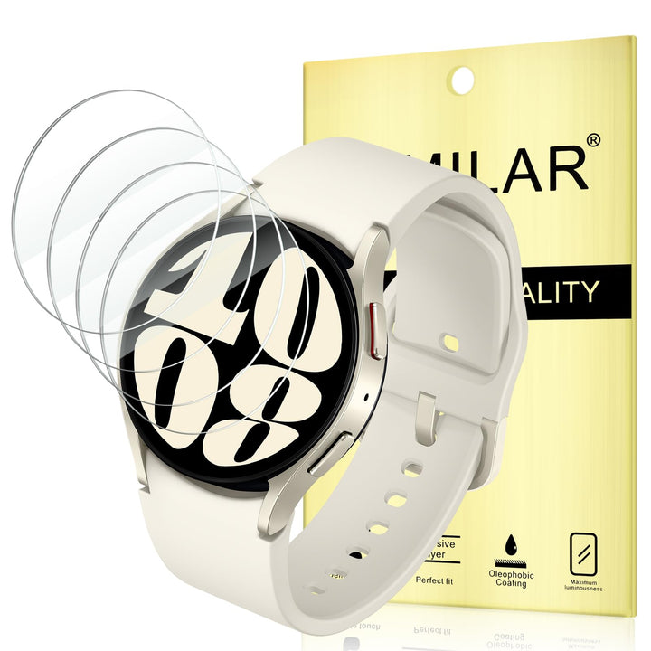 4 Pack Galaxy Watch 7 / Galaxy Watch 6/5/4 Screen Protector 40mm, Waterproof Tempered Glass Screen Protector Cover Compatible with SAMSUNG Galaxy Watch 7/6/5/4 40mm Smartwatch