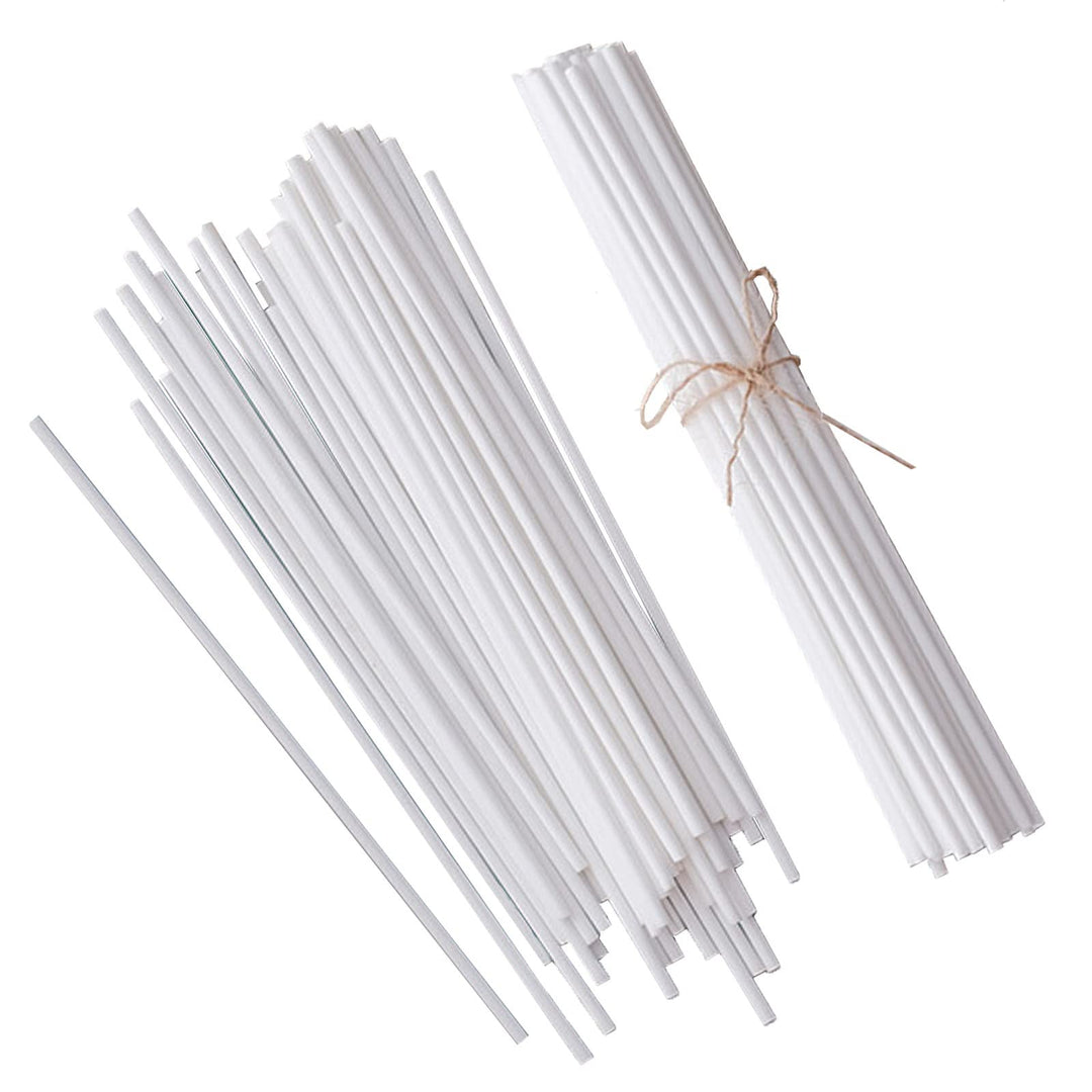 100 Pieces Fiber Reed Diffuser Sticks 21cm*3mm Replacement Refill Sticks for Aroma Fragrance Bathroom Deodorant (White)
