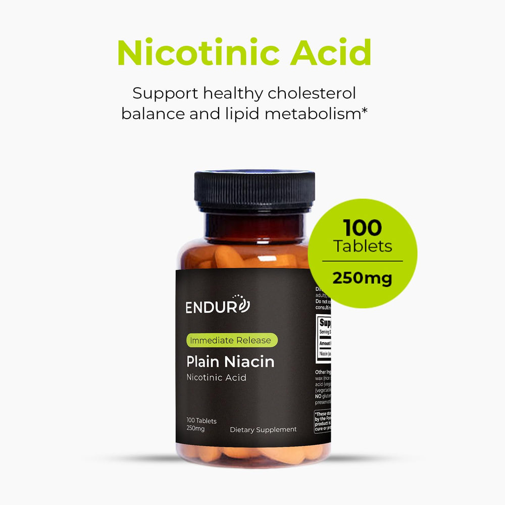Endurance Products Plain Niacin - 250mg Immediate Relea